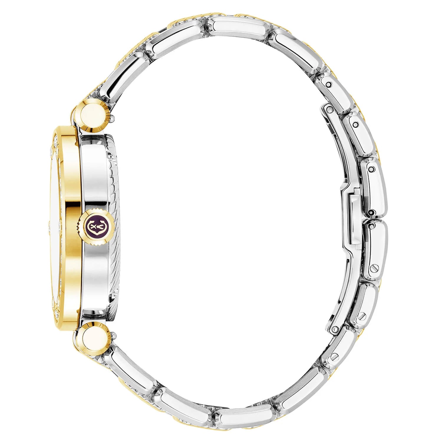 NAVIGATOR CRUISE, 36MM, CHARRIOL SKELETON AUTOMATIC CALIBRE, CRYSTAL WITH 12 DIAMONDS INDEX INNER RING DIAL, STEEL YELLOW GOLD PVD WITH 30 FULLCUTS DIAMONDS & 6 DIAMONDS BEZEL, METAL BICOLOR INTERCHANGEABLE BRACELET - © 2024 Charriol - Watch