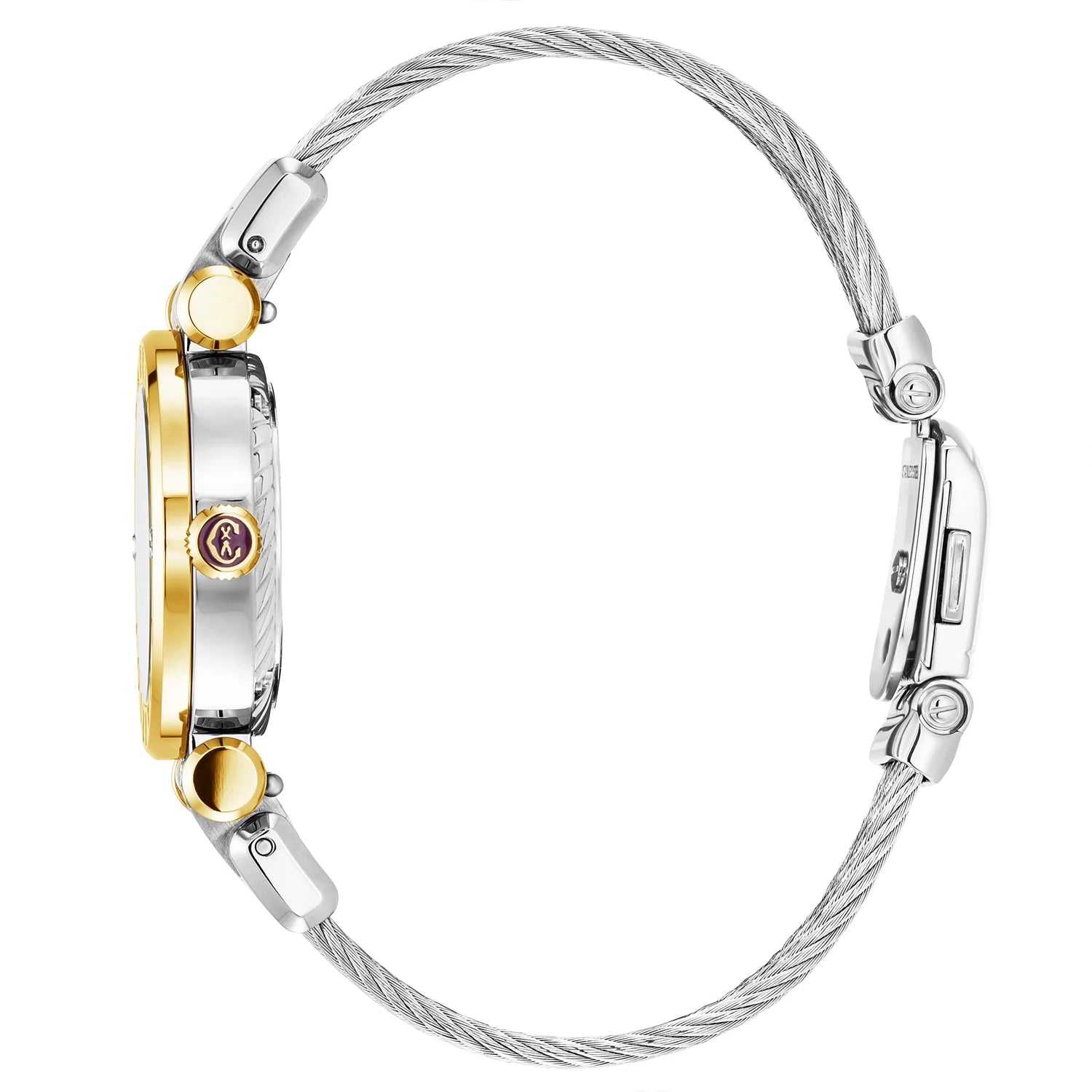 NAVIGATOR CRUISE, 28MM, QUARTZ CALIBRE, MOTHER-OF-PEARL WITH 12 DIAMONDS DIAL, "CHARRIOL CHARRIOL" BEZEL, STEEL CABLE INTERCHANGEABLE BRACELET - Charriol Geneve - Watch