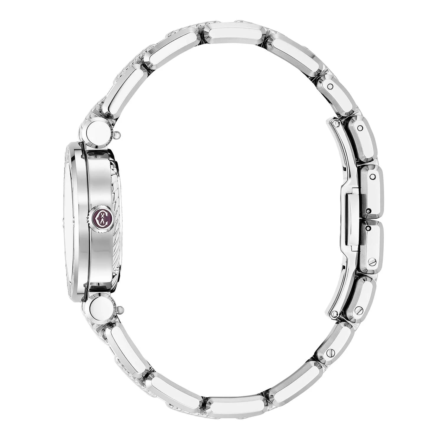 NAVIGATOR CRUISE, 28MM, QUARTZ CALIBRE, WHITE MOTHER-OF-PEARL WITH 12 ROMAN FIGURES DIAL, STEEL "CHARRIOL CHARRIOL" WITH 2 SCREWS BEZEL, METAL INTERCHANGEABLE BRACELET - © 2024 Charriol - Watch