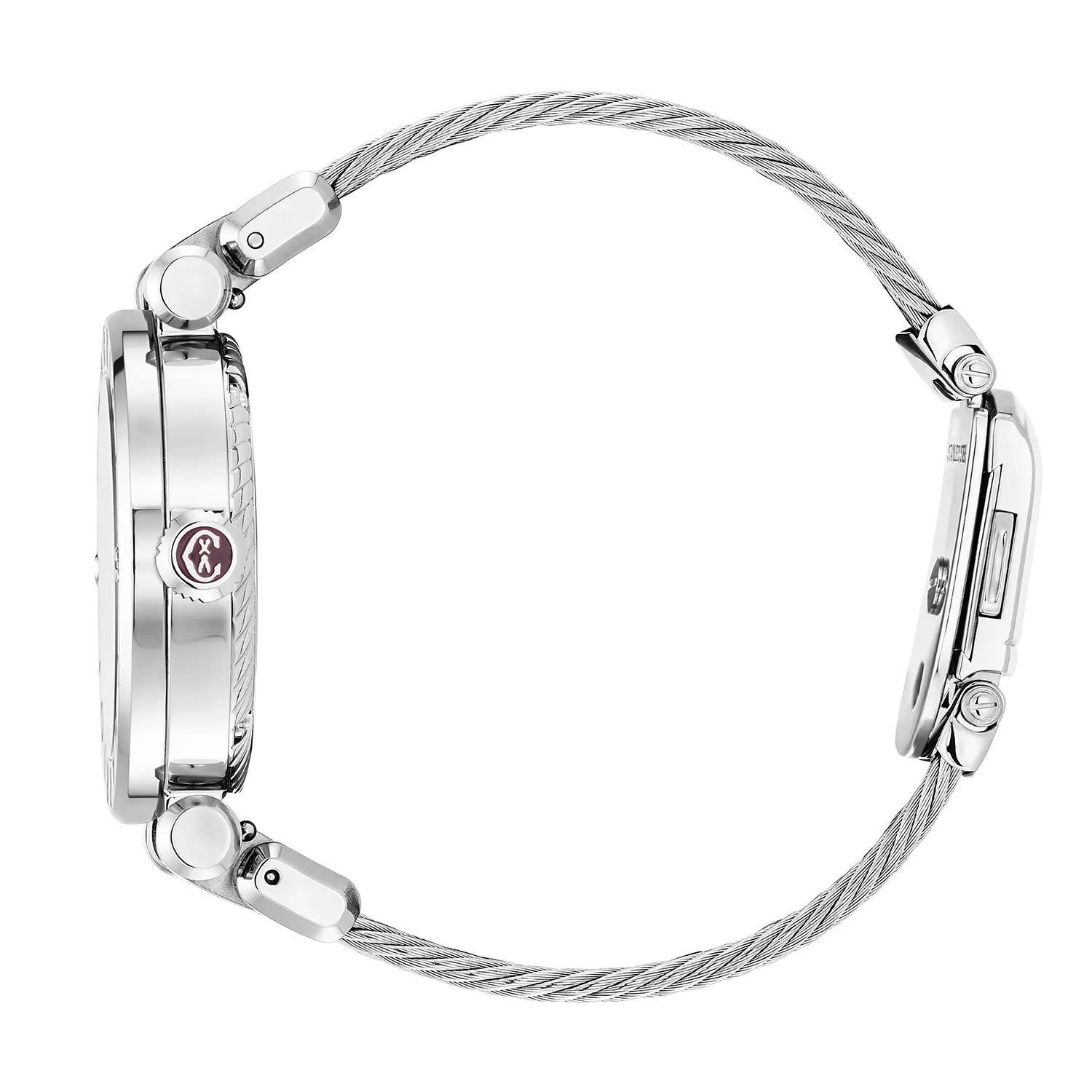 NAVIGATOR CRUISE, 36MM, QUARTZ CALIBRE, MOTHER-OF-PEARL WITH 10 DIAMONDS DIAL, "CHARRIOL CHARRIOL" BEZEL, STEEL CABLE INTERCHEANGEABLE STRAP - Charriol Geneve - Watch