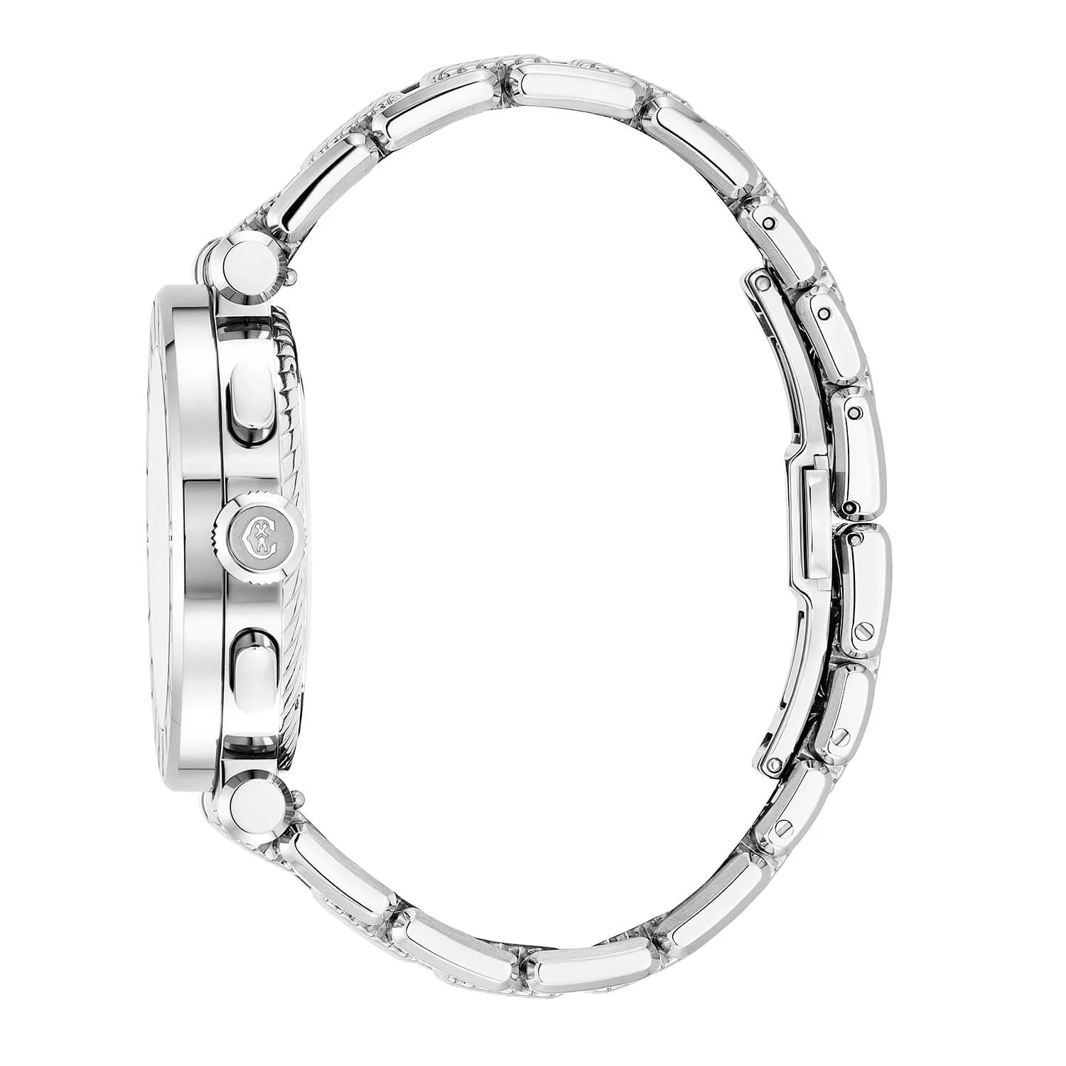 NAVIGATOR CRUISE, 41MM, QUARTZ CHRONOGRAPH CALIBRE, BLACK WITH 3 RHODIUM MIRRORS & INDEX DIAL, STEEL "CHARRIOL CHARRIOL" WITH 2 SCREWS BEZEL, METAL INTERCHANGEABLE BRACELET - © 2024 Charriol - Watch