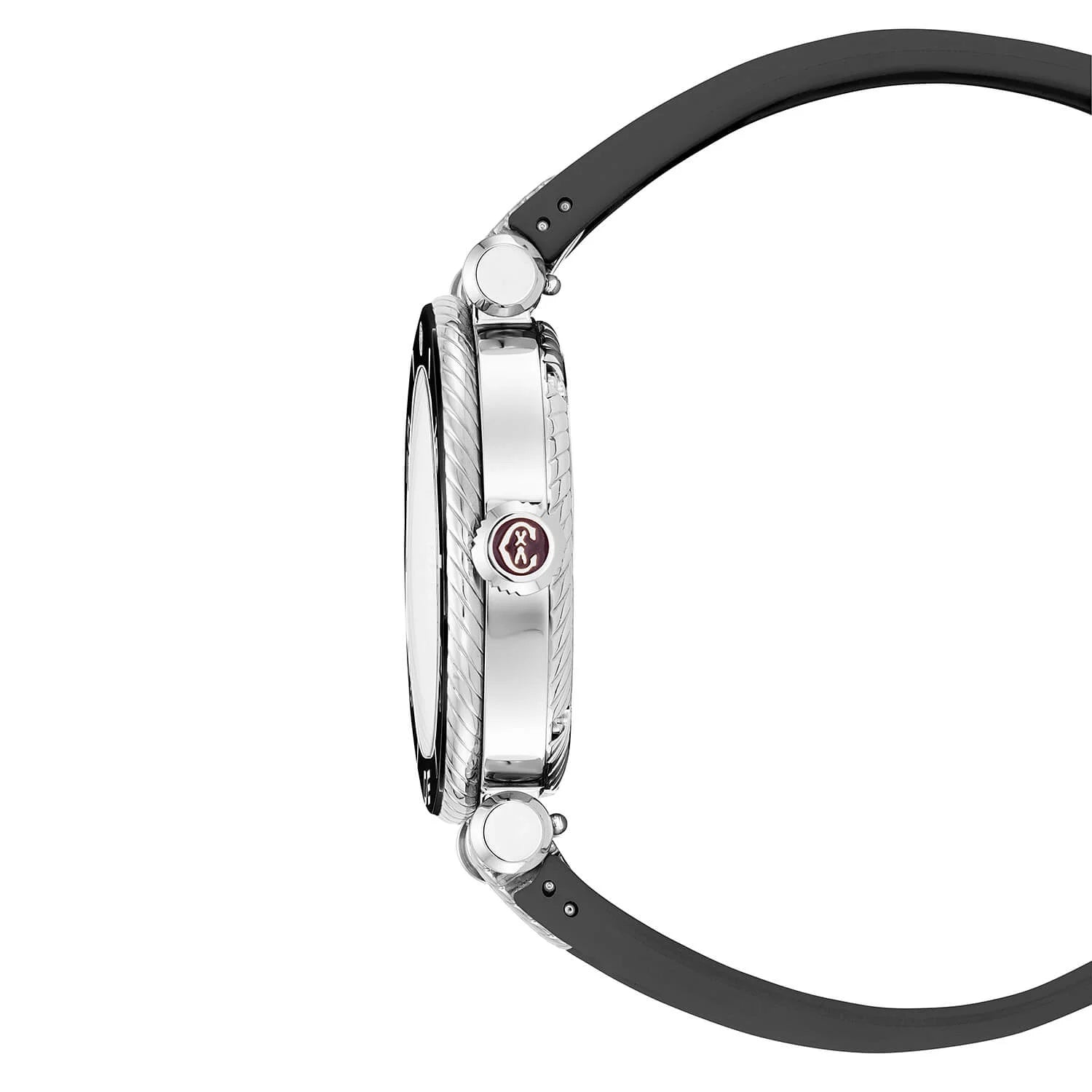 NAVIGATOR SURF, 36MM, AUTOMATIC CALIBRE, BLACK WITH 1 DIAMOND BEZEL, PURPLE DIAL, BLACK RUBBER INTERCHANGEABLE BRACELET - ©2024 Philippe Charriol International Ltd. - Watch