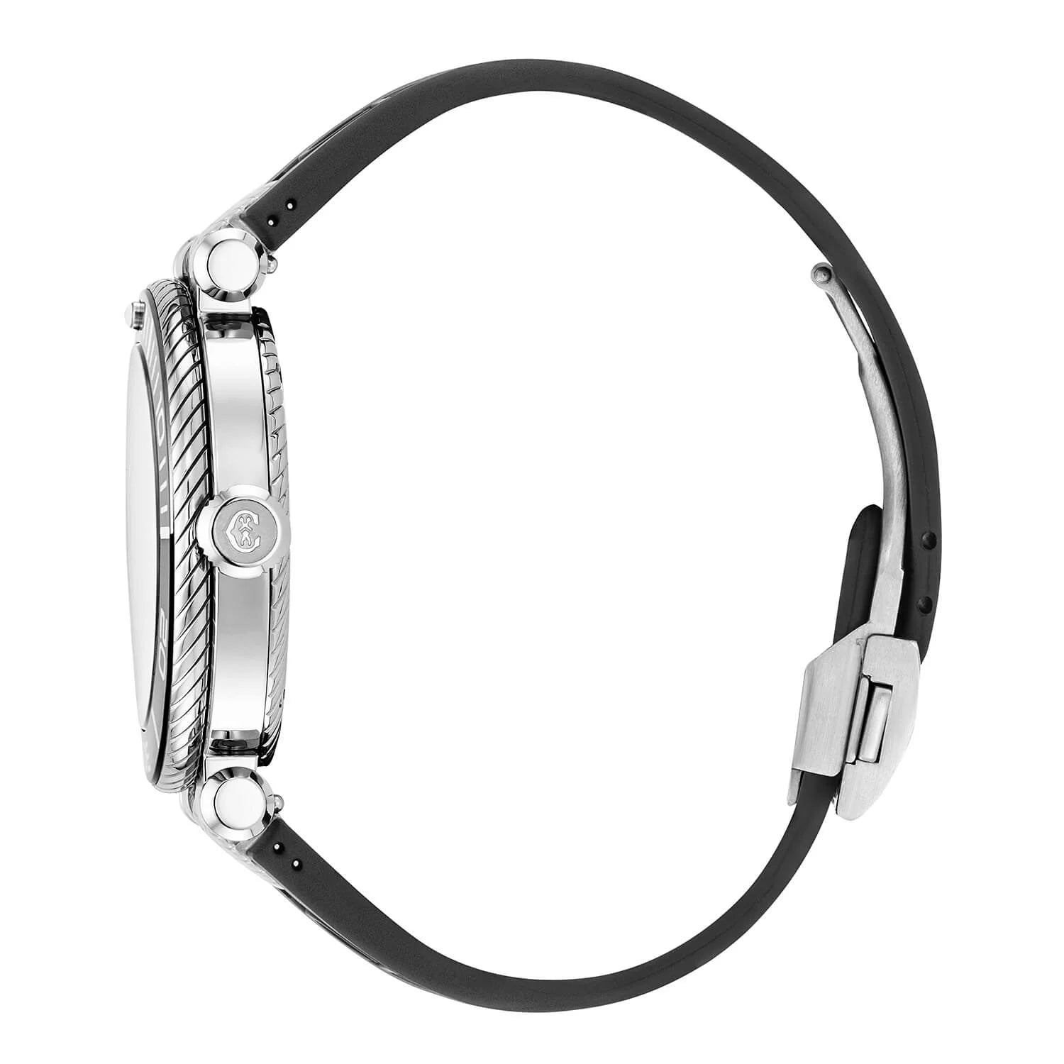 NAVIGATOR SURF, 41MM, AUTOMATIC CALIBRE, BLACK AND SILVER LUMINOVA DIAL, BLACK AND SILVER UNIDIRECTIONAL BEZEL, BLACK RUBBER INTERCHANGEABLE BRACELET - © 2024 Charriol - Watch