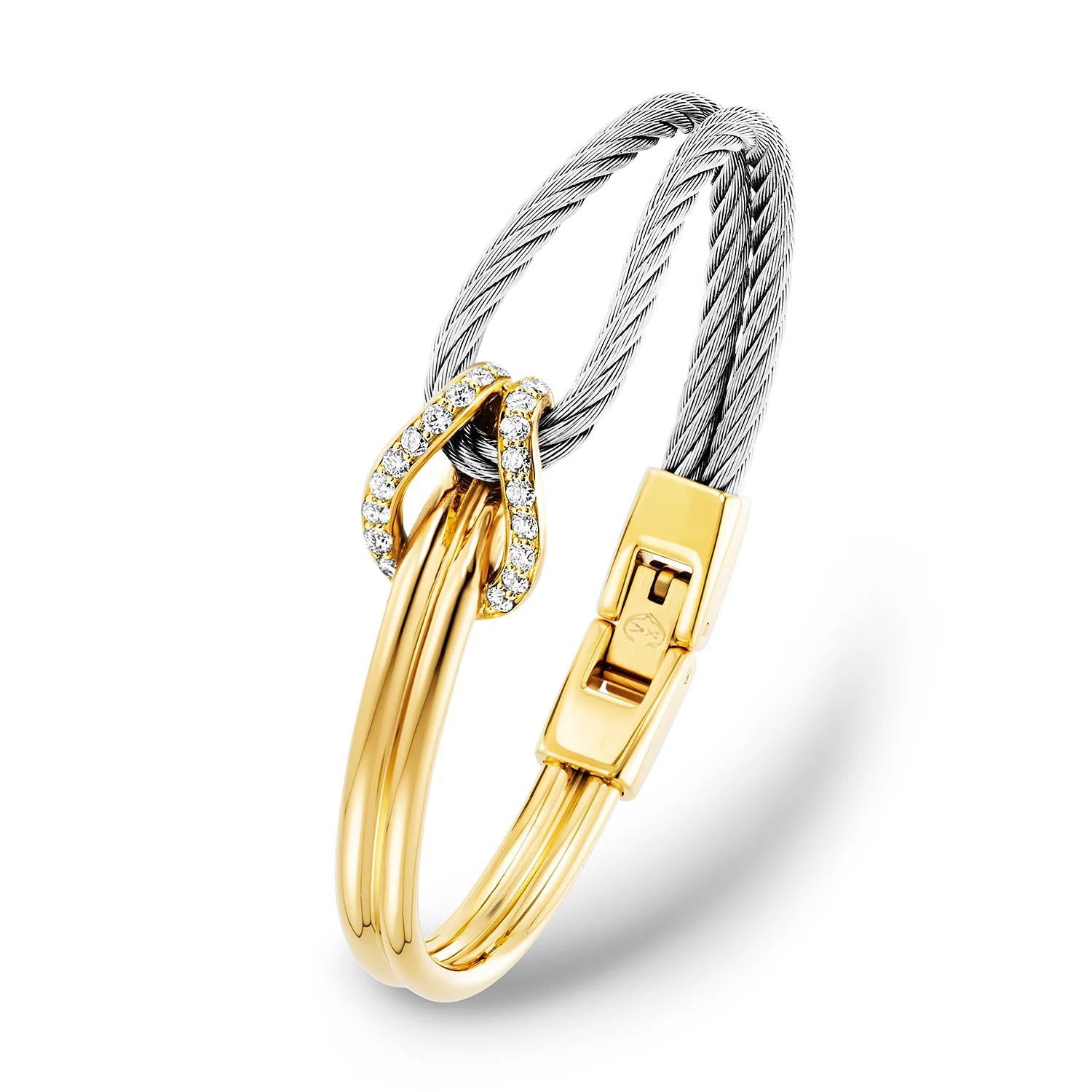 Steel_Gold 18KT with 22 Diamonds 0.73ct