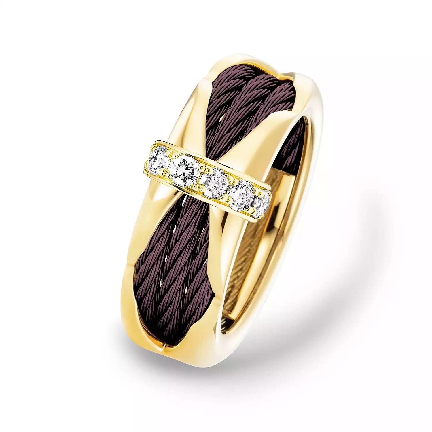 Purple_Gold 18KT with 6 Diamonds 0.37ct