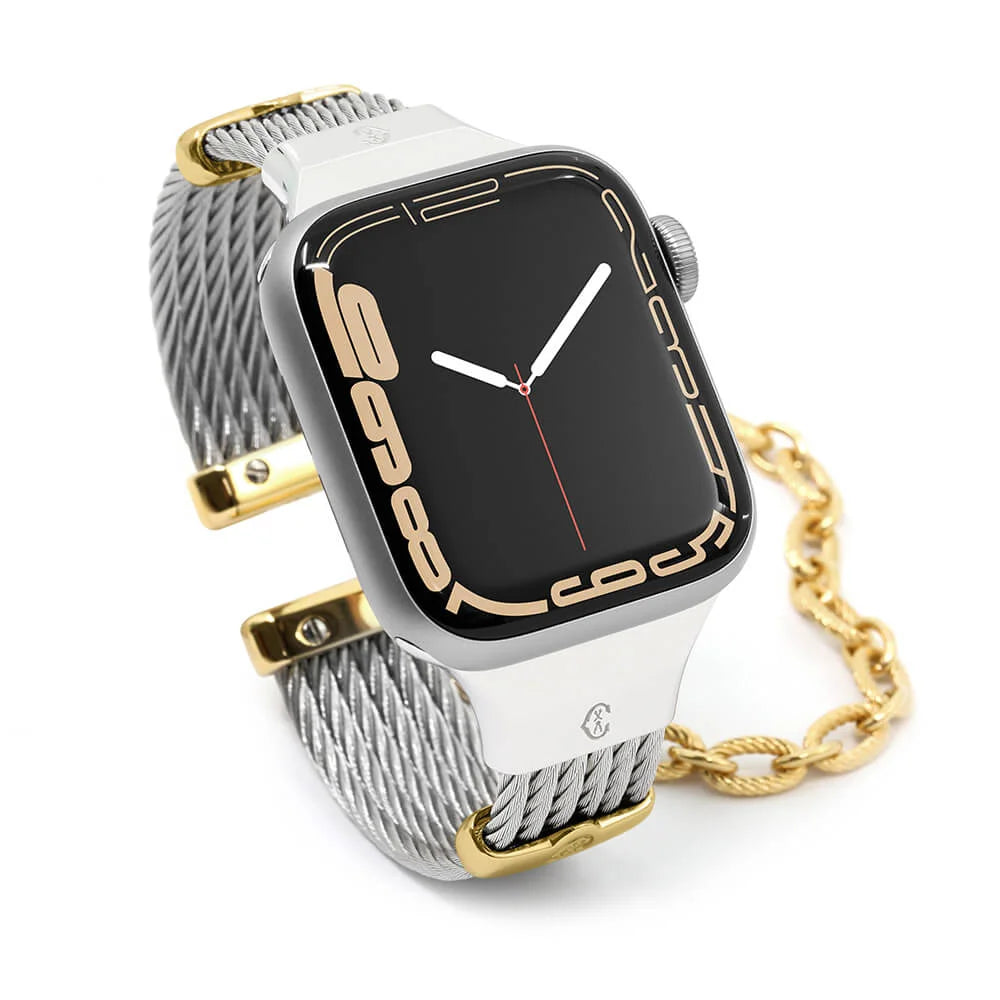 Steel with Yellow Gold Décors_Wrist 18cm