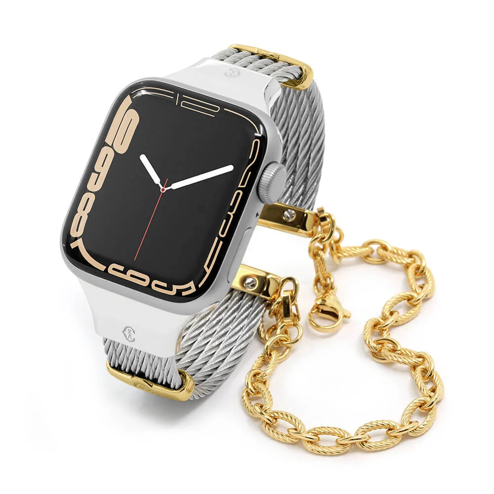 Steel with Yellow Gold Décors_Wrist 18cm