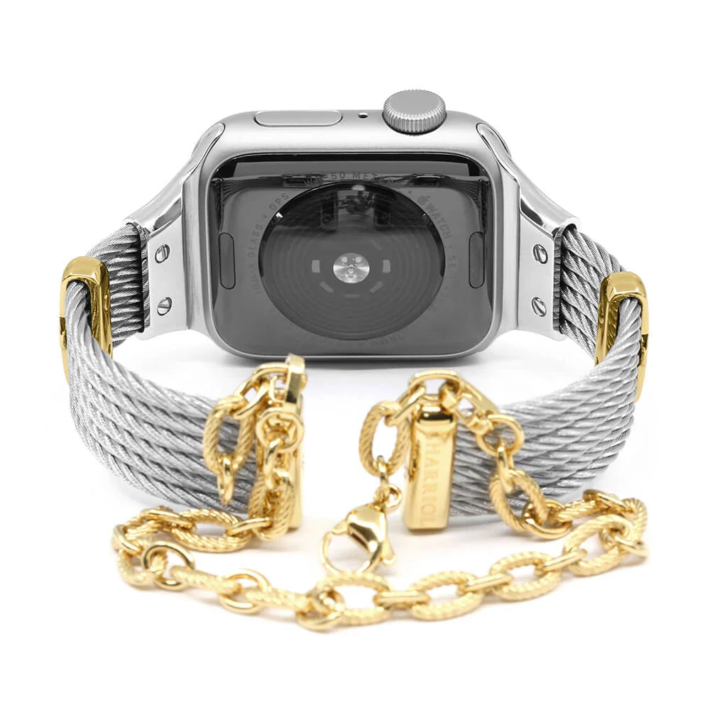 Steel with Yellow Gold Décors_Wrist 18cm