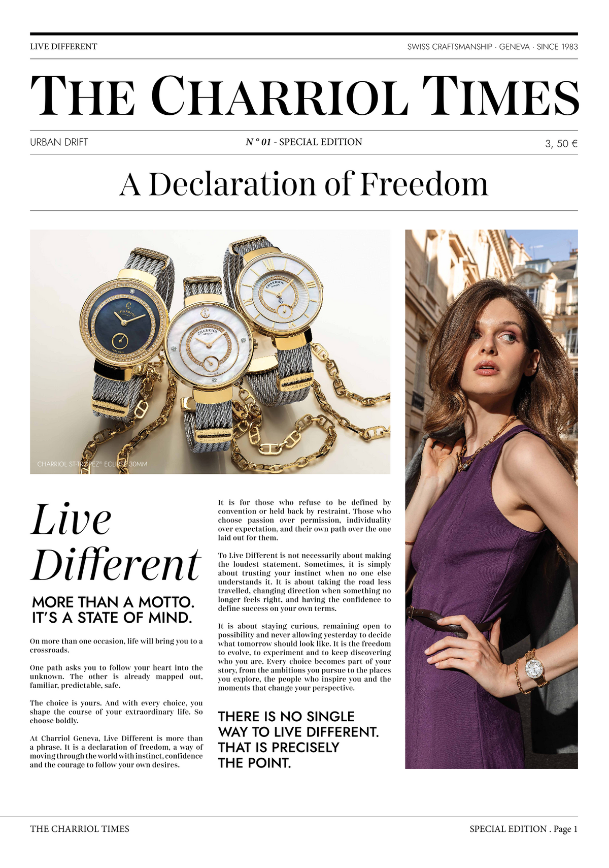 The Charriol Times No. 01 — A Declaration of Freedom