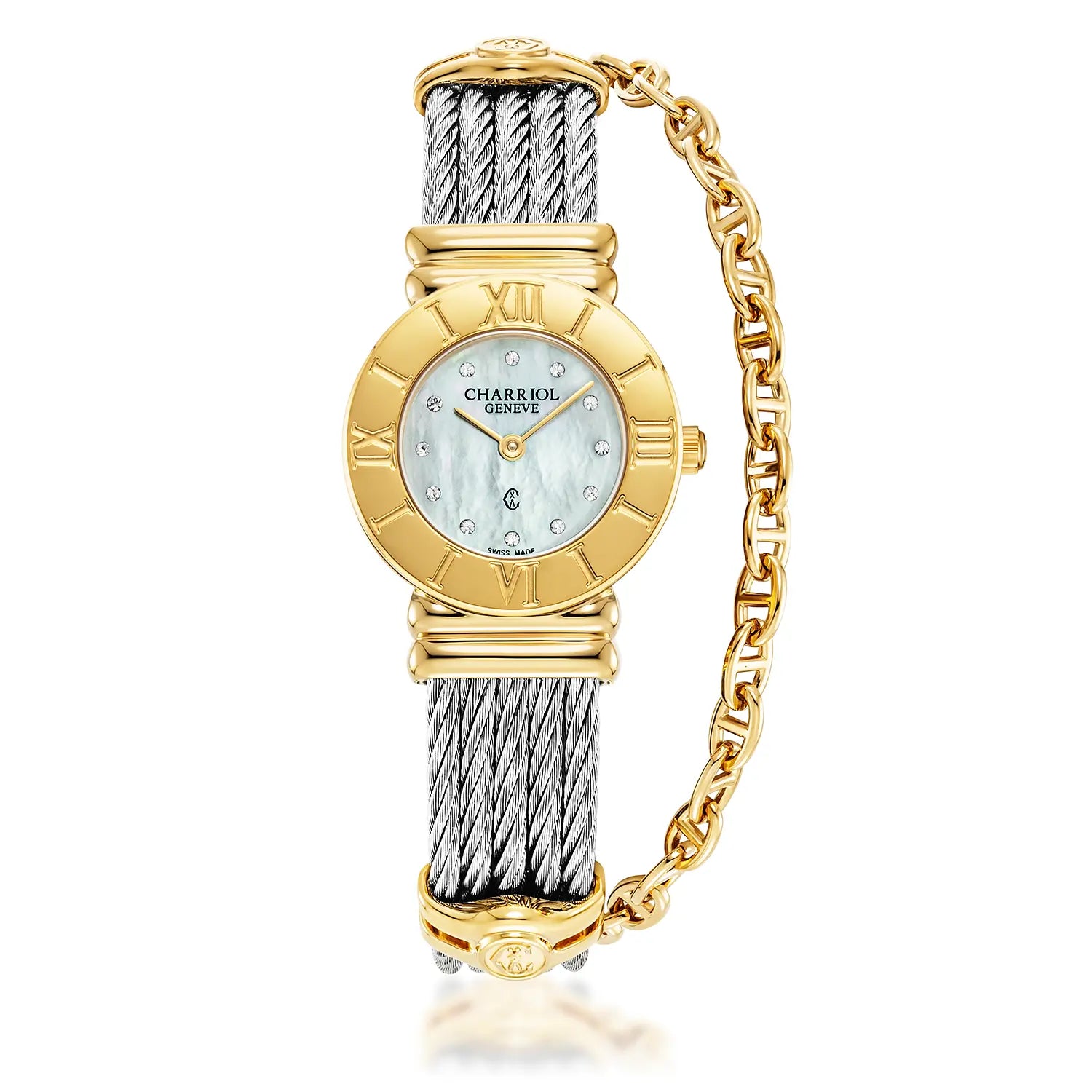 St Tropez Icon Watch Yellow Gold PVD and Steel - Charriol Geneve -  Watch