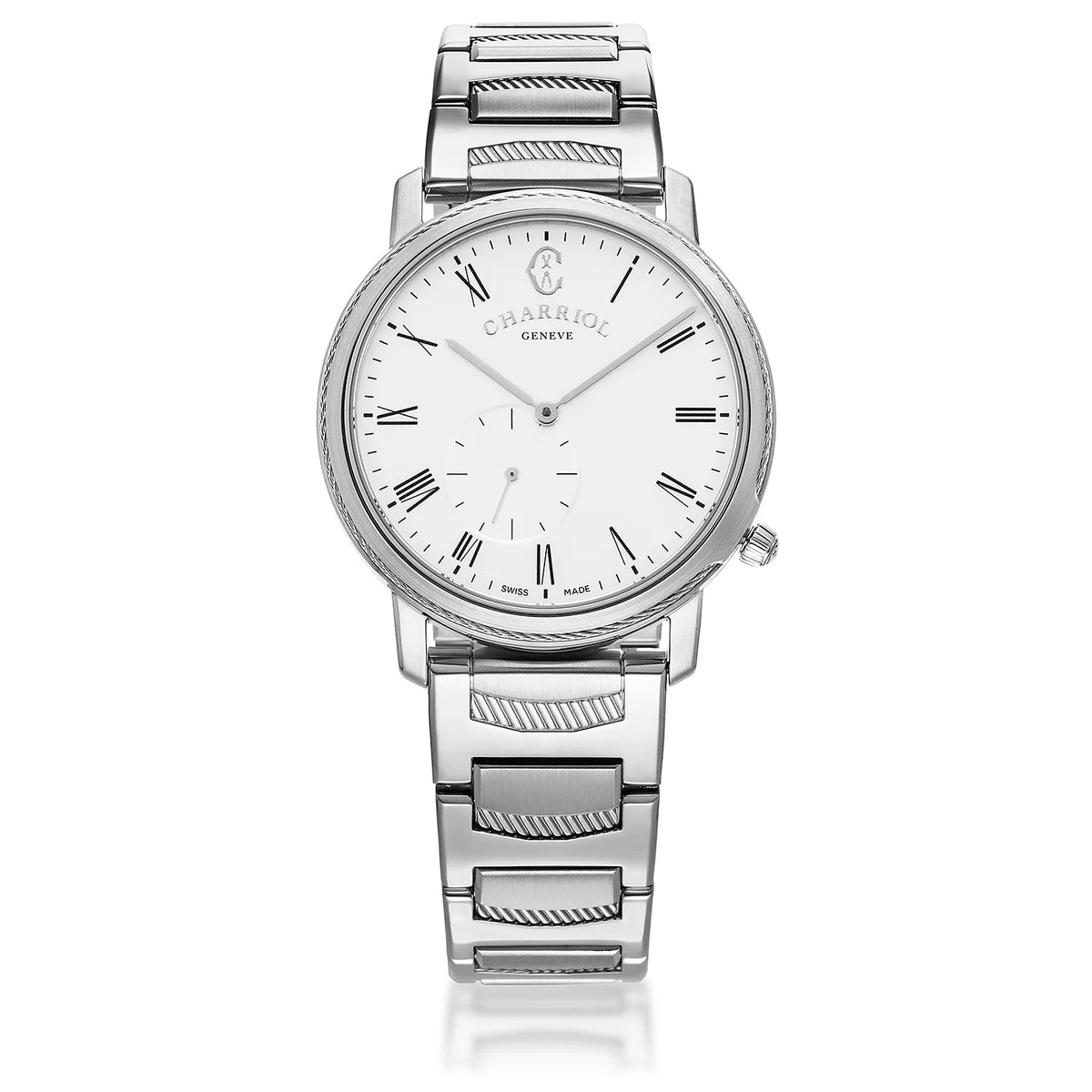 Charriol Celtic Legacy 40mm Quartz Calibre White Dial Steel Bracelet Charriol Celtic Legacy 40mm Quartz Calibre White Dial Steel Bracelet