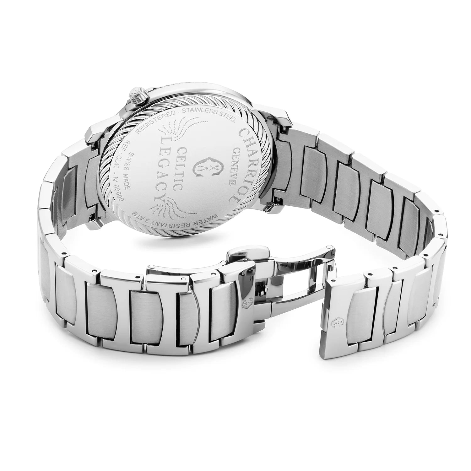 Charriol Celtic Legacy 40mm Quartz Calibre White Dial Steel Bracelet