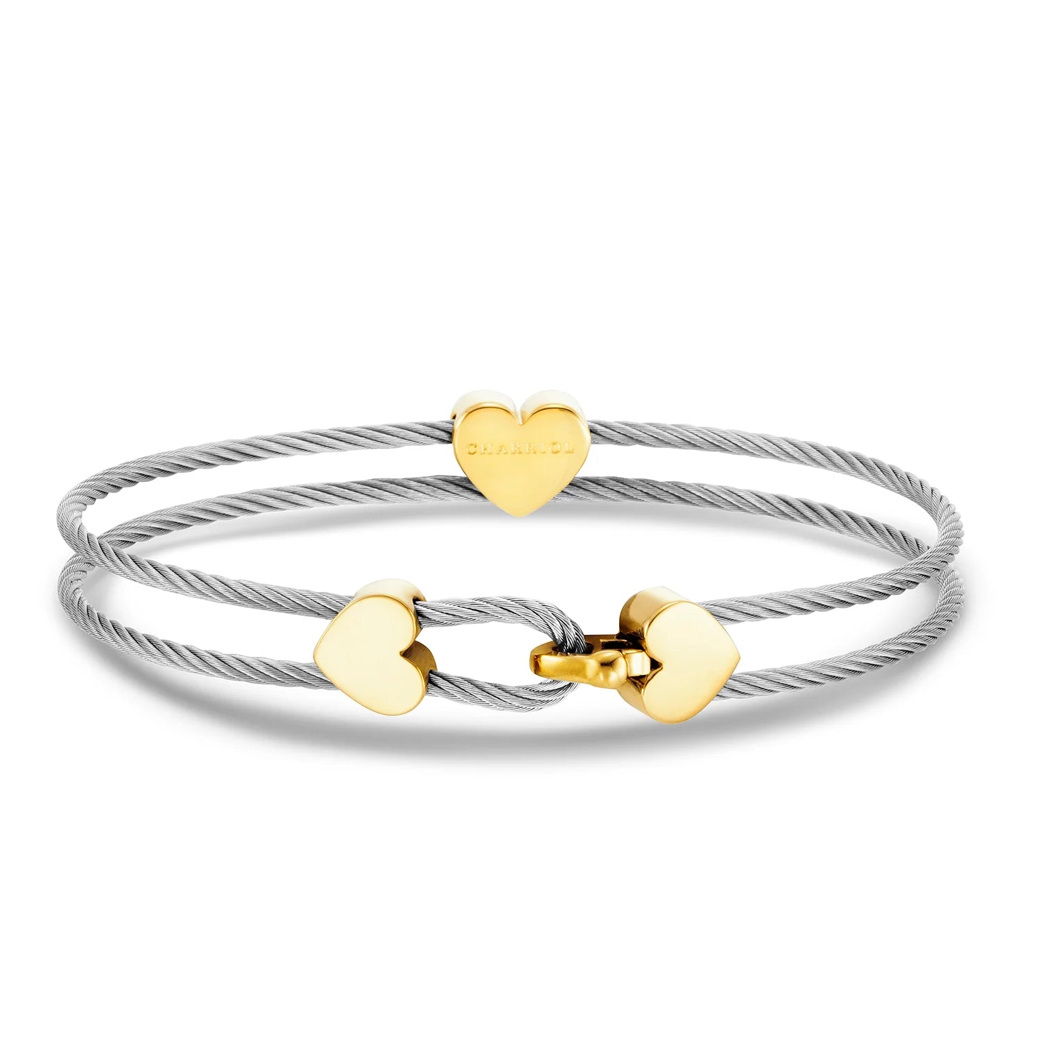 Philippe Charriol Cable Bangle Bracelet Silver Tone 17cm