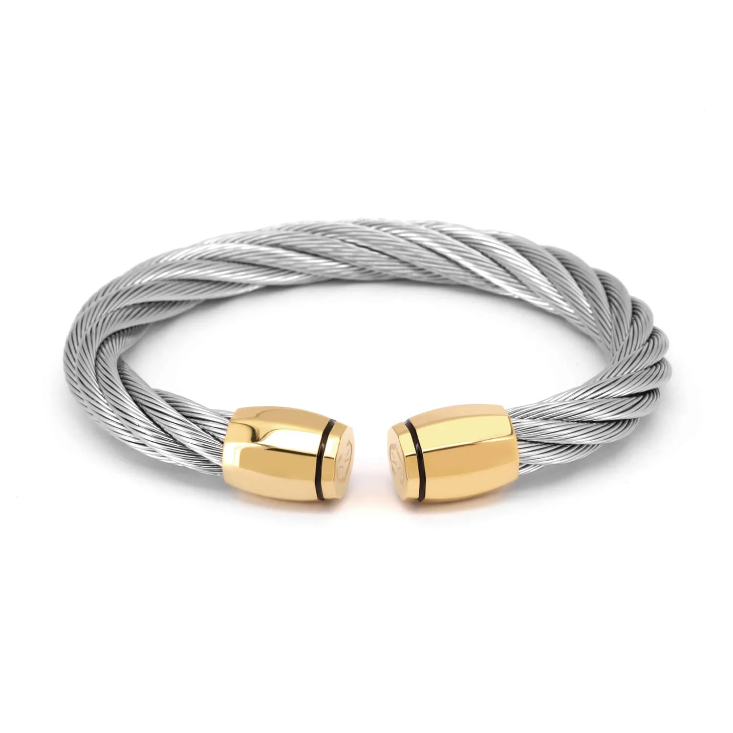 CHARRIOL ツイストデザインバングル Modern Bracelet for Men: Celtic® Black Bangle Torc by Charriol