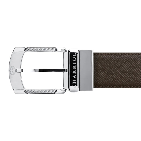 PHILIPPE CHARRIOL Designer Silver Sculptural Interlocking Statement Belt S Phillippe Charriol Belt Silver Rope Gold Buckle Navy Reptile  main image 3