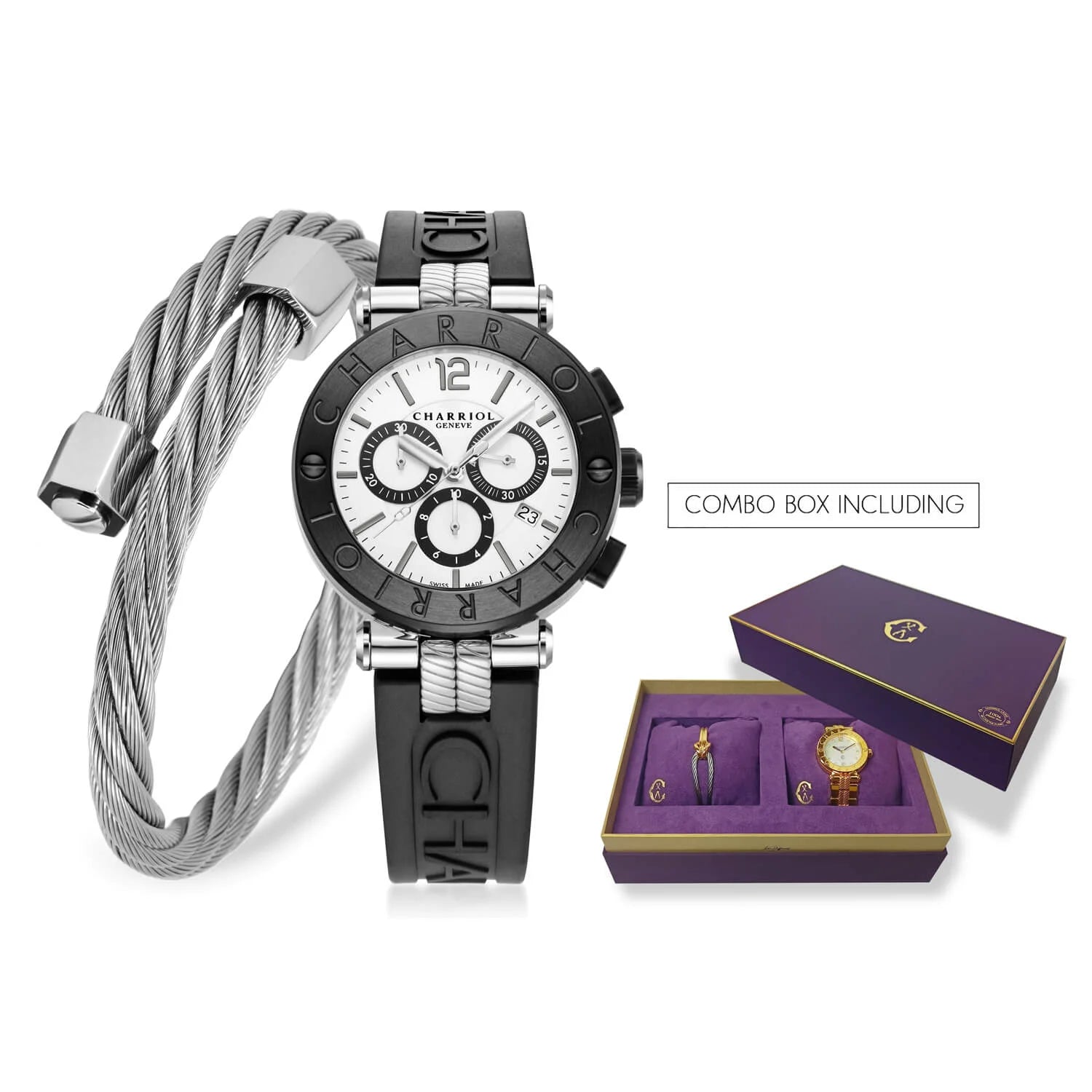 【PHILIPPE CHARRIOL】ブレスレット&リングSET Philippe Charriol set with a necklace, a ring, a pair of earrings