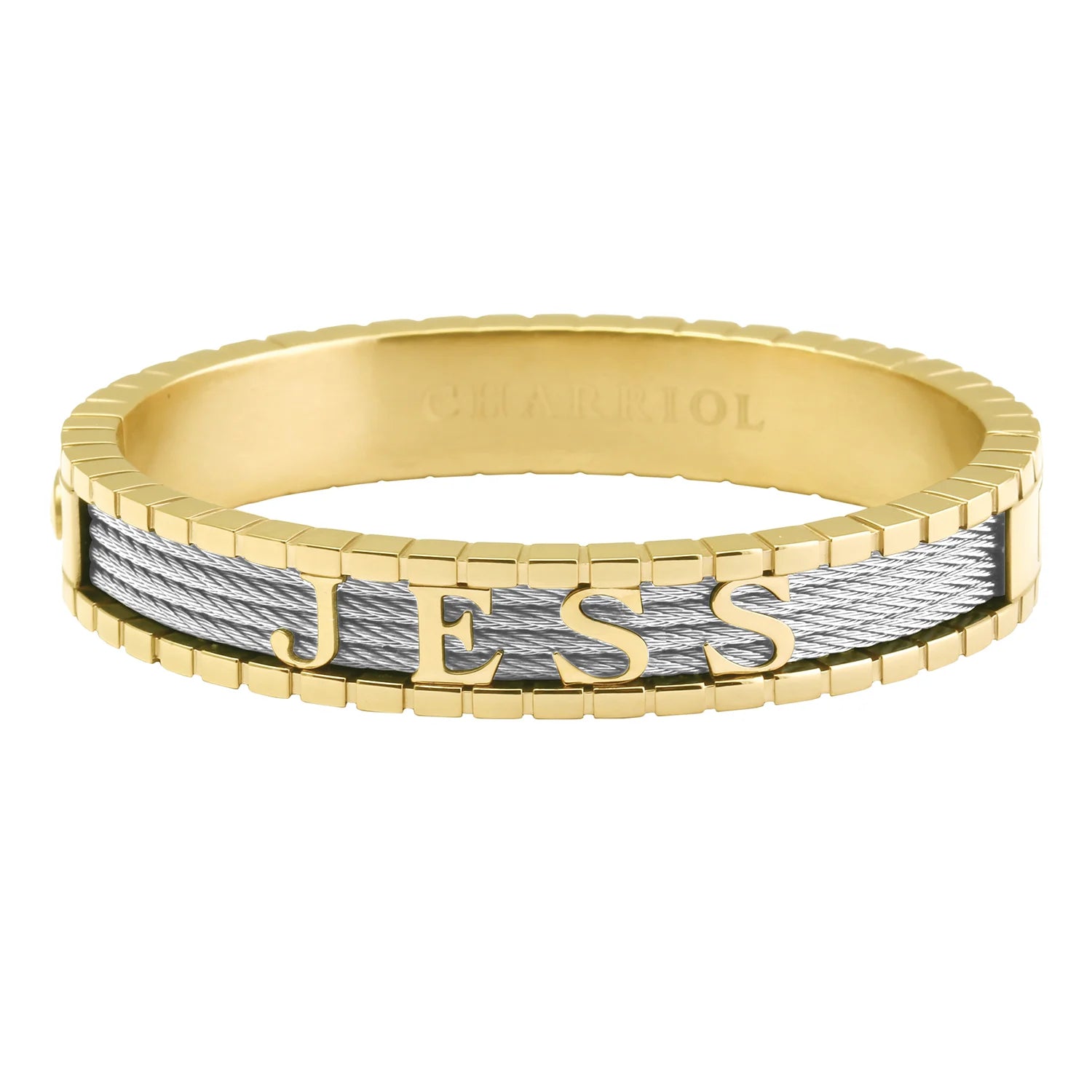 Discover Forever™ Bangle Personalized Yellow/Steel - Charriol.com