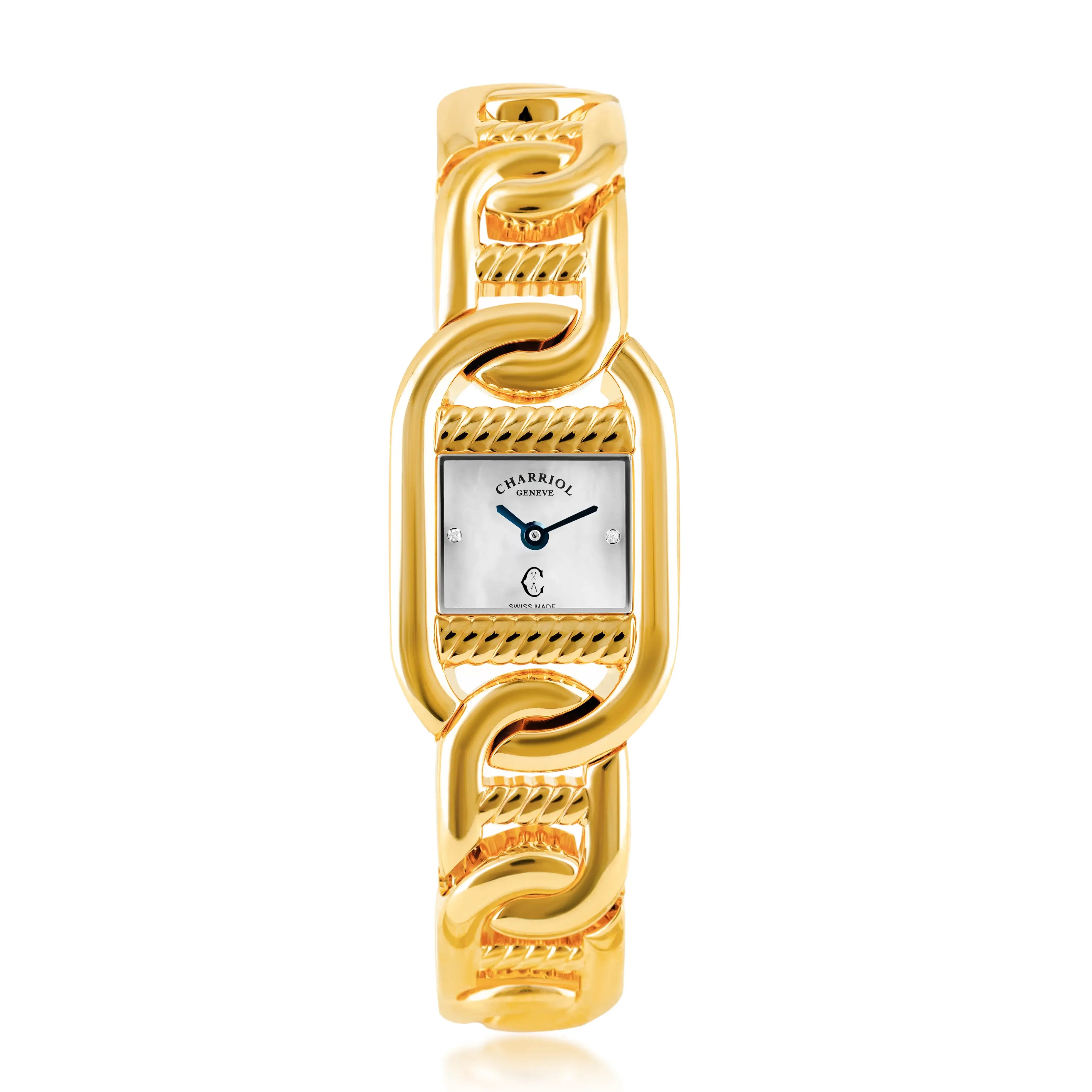 MARINER, 20MM, QUARTZ CALIBRE, YELLOW GOLD PLATED CASE, WHITE MOTHER-O