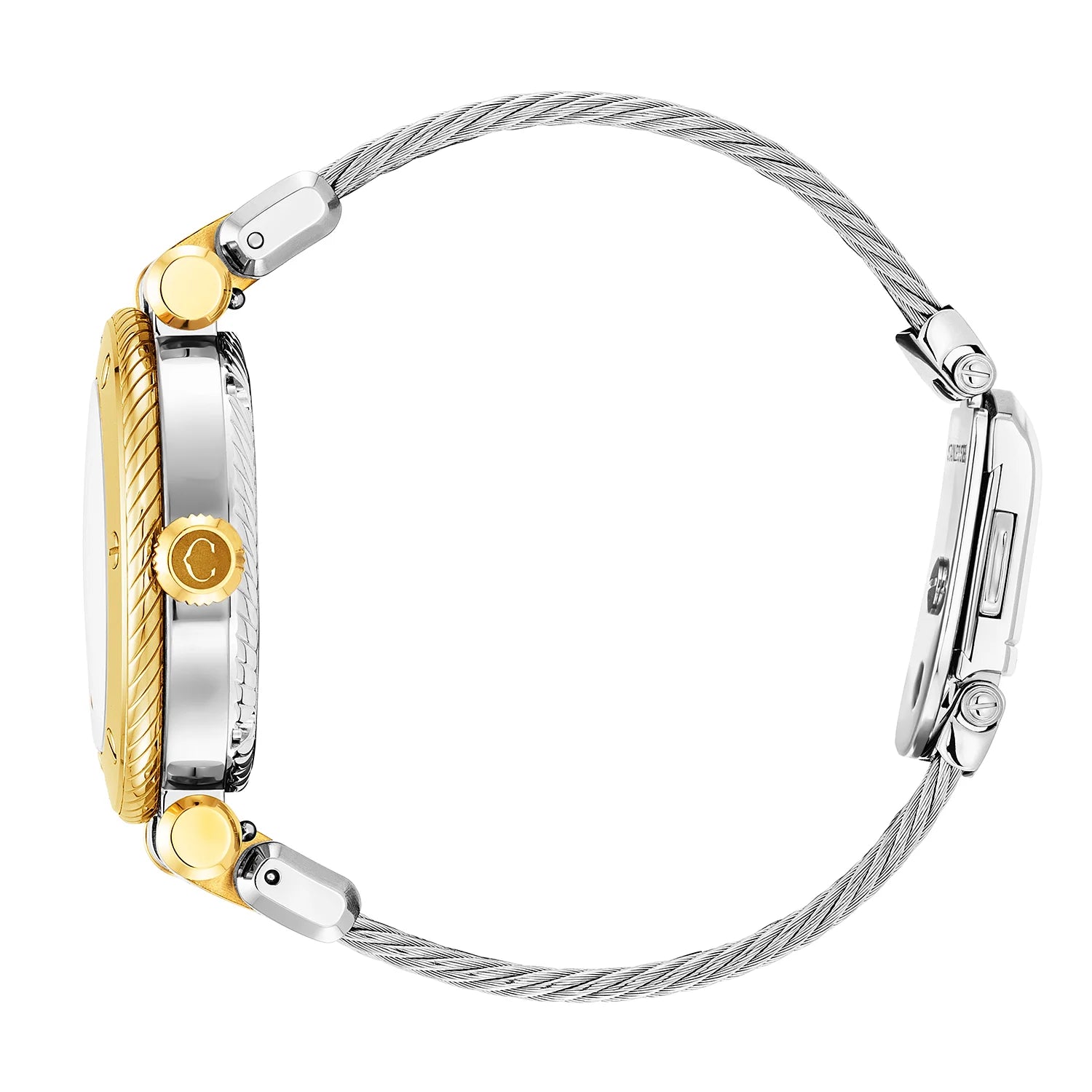 NAVIGATOR SURF GMT, 36MM, QUARTZ GMT CALIBRE, WHITE DIAL, 6 SCREWS BEZEL, STEEL CABLE INTERCHANGEABLE BRACELET - Charriol Geneve -  Watch