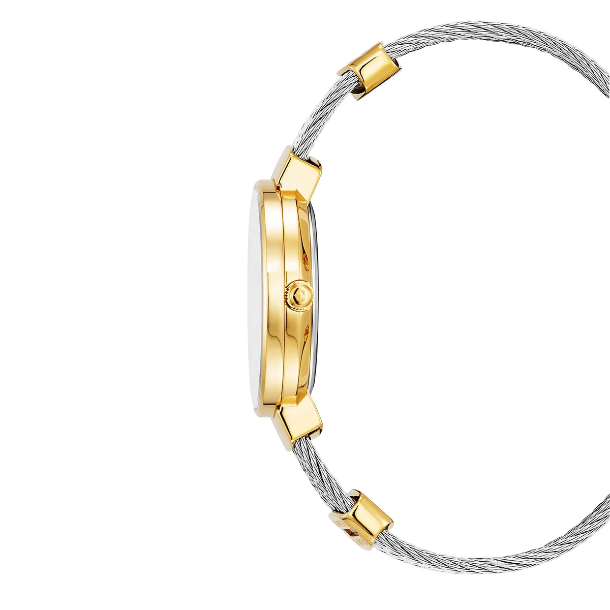 ST TROPEZ, 30MM, QUARTZ CALIBRE, MOTHER-OF-PEARL DIAL, MOTHER-OF-PEARL WITH 8 DIAMONDS BEZEL, STEEL CABLE BRACELET - Charriol Geneve -  Watch