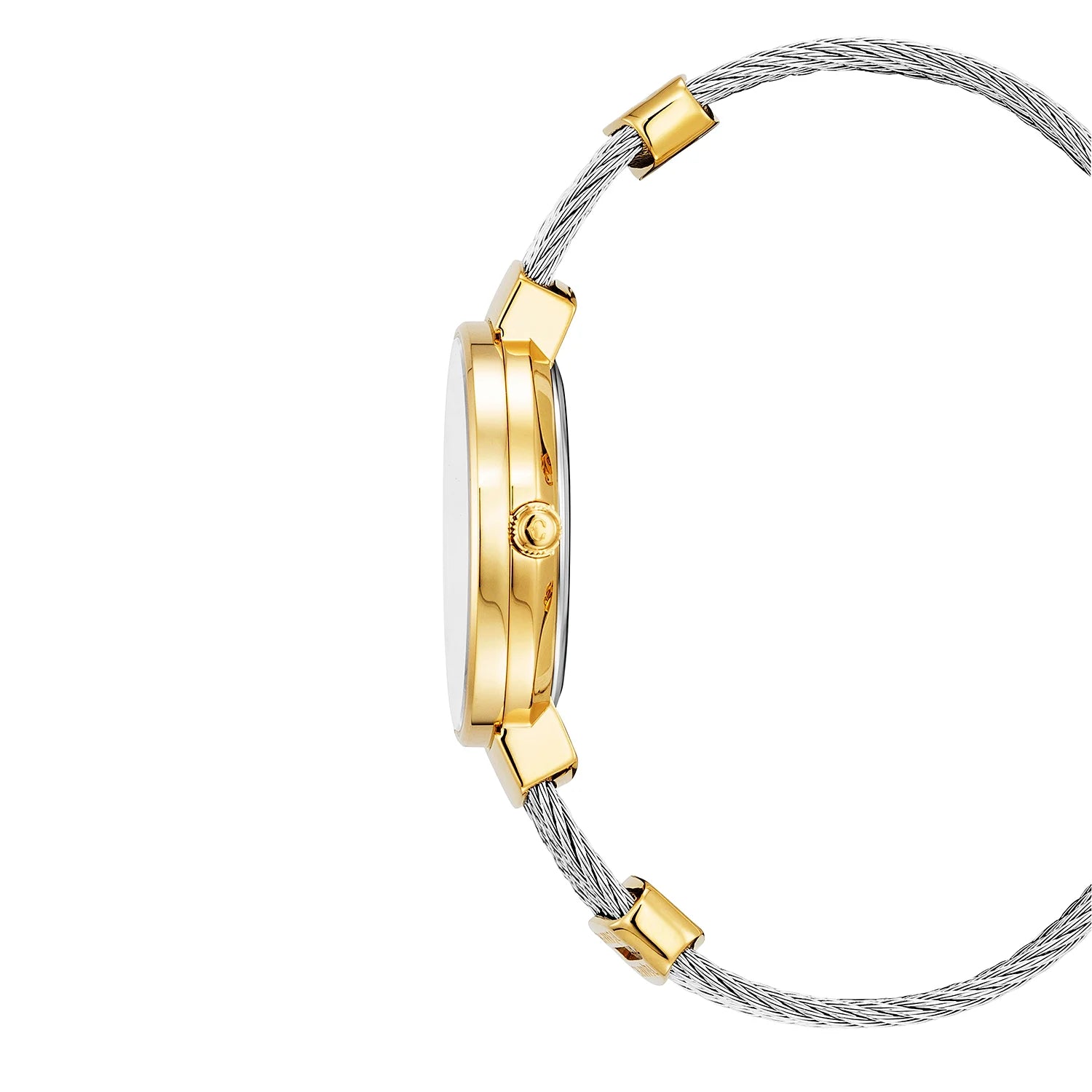 ST TROPEZ, 30MM, QUARTZ CALIBRE, MOTHER-OF-PEARL DIAL, MOTHER-OF-PEARL WITH 8 DIAMONDS BEZEL, STEEL CABLE BRACELET - Charriol Geneve -  Watch