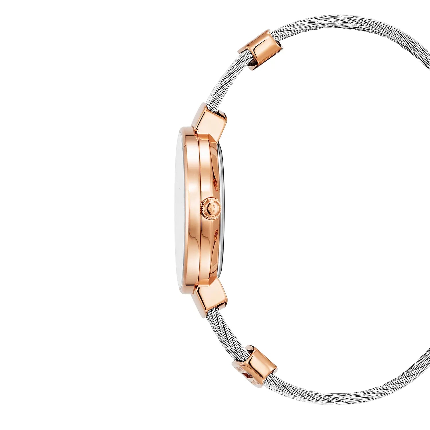 ST TROPEZ, 30MM, QUARTZ CALIBRE, MOTHER-OF-PEARL WITH 10 DIAMONDS DIAL, MOTHER-OF-PEARL BEZEL, STEEL CABLE BRACELET - Charriol Geneve -  Watch