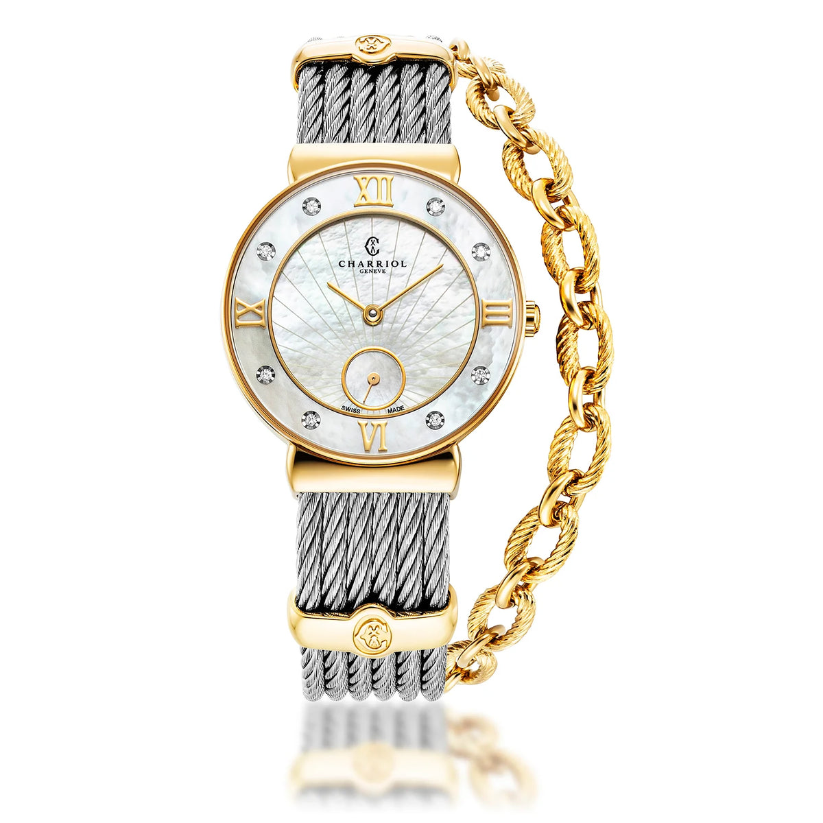 Charriol ST-TROPEZ ICON Quartz Watch with MOP Sunshine design