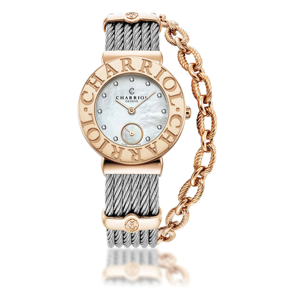 ST TROPEZ® ICON 30MM スチール ローズゴールド PVD クォーツ ウォッチ