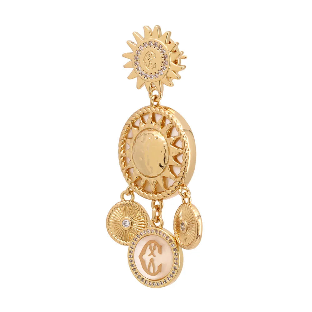 Yellow Gold_3 Mother of Pearl coins and Sun