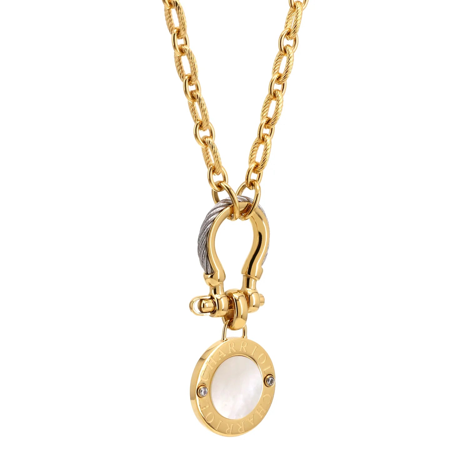 Steel_Yellow Gold with 2 Zirconias_50cm to 55cm