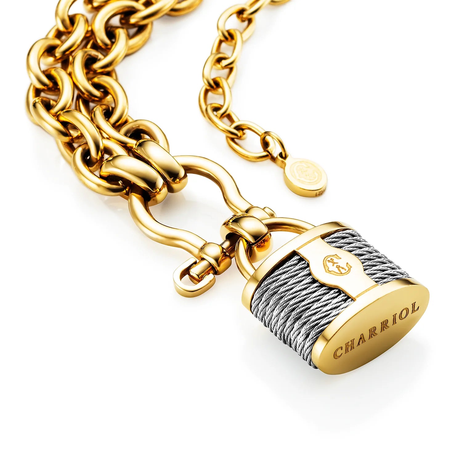 Discover St. Tropez® Mariner Shackle & Lock Necklace - Charriol.com