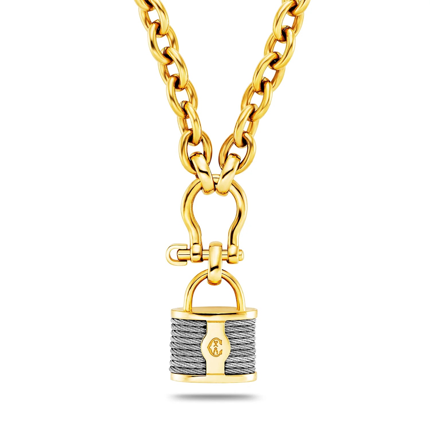 Discover St. Tropez® Mariner Shackle & Lock Necklace - Charriol.com