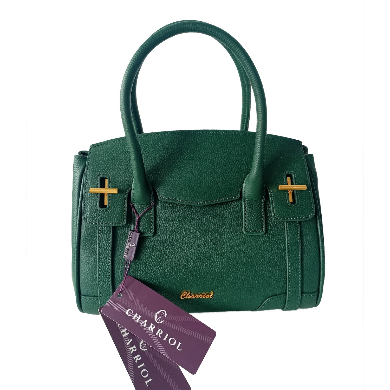St-Tropez® handbag in luxurious leather, elegant gold-tone hardware.