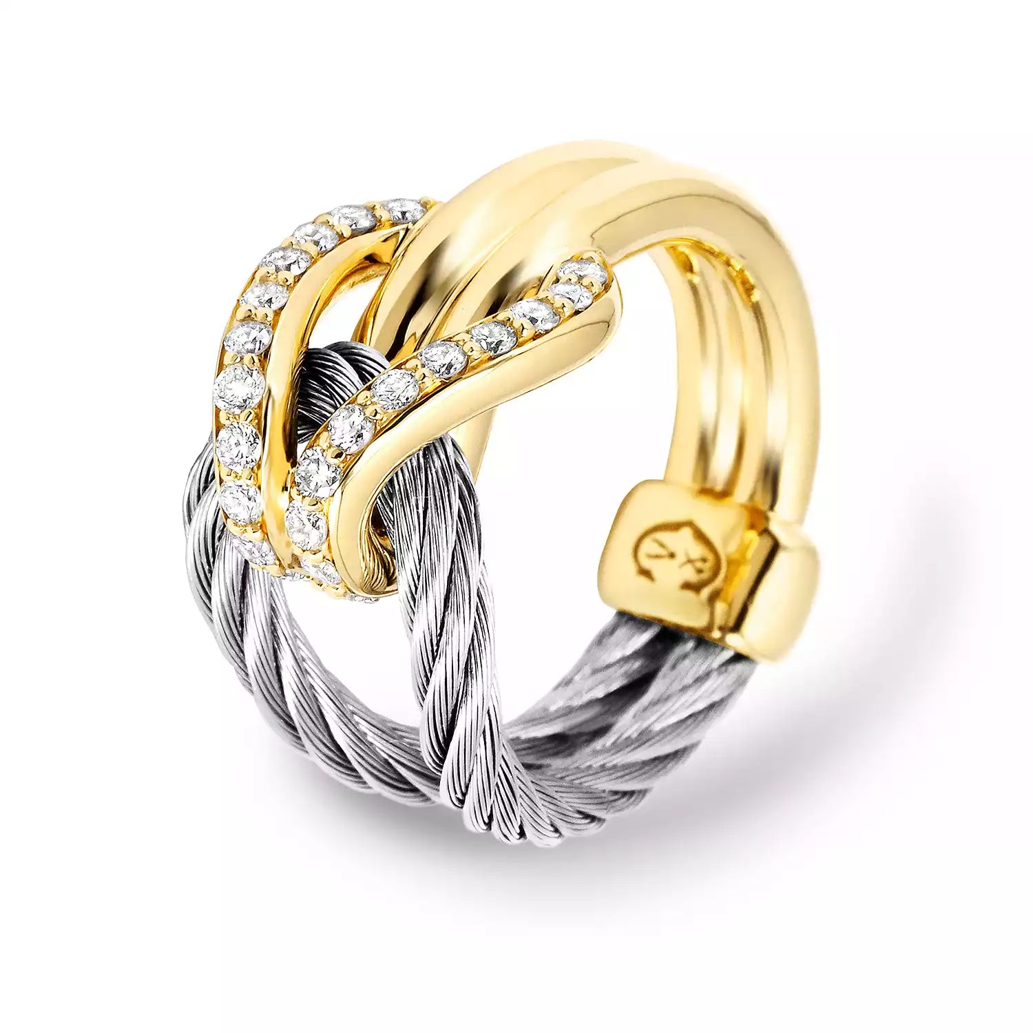 Steel_Gold 18KT with 22 Diamonds 0.33ct