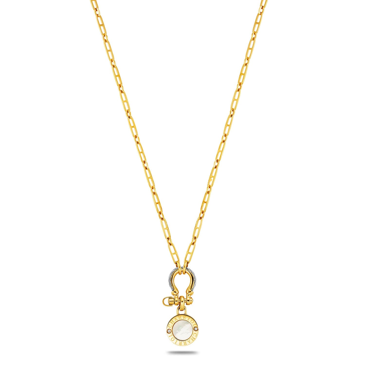 Steel_Yellow Gold with 2 Zirconias_40cm to 45cm