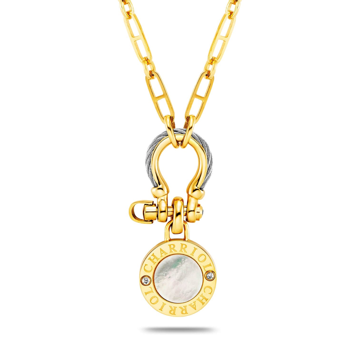 Steel_Yellow Gold with 2 Zirconias_40cm to 45cm