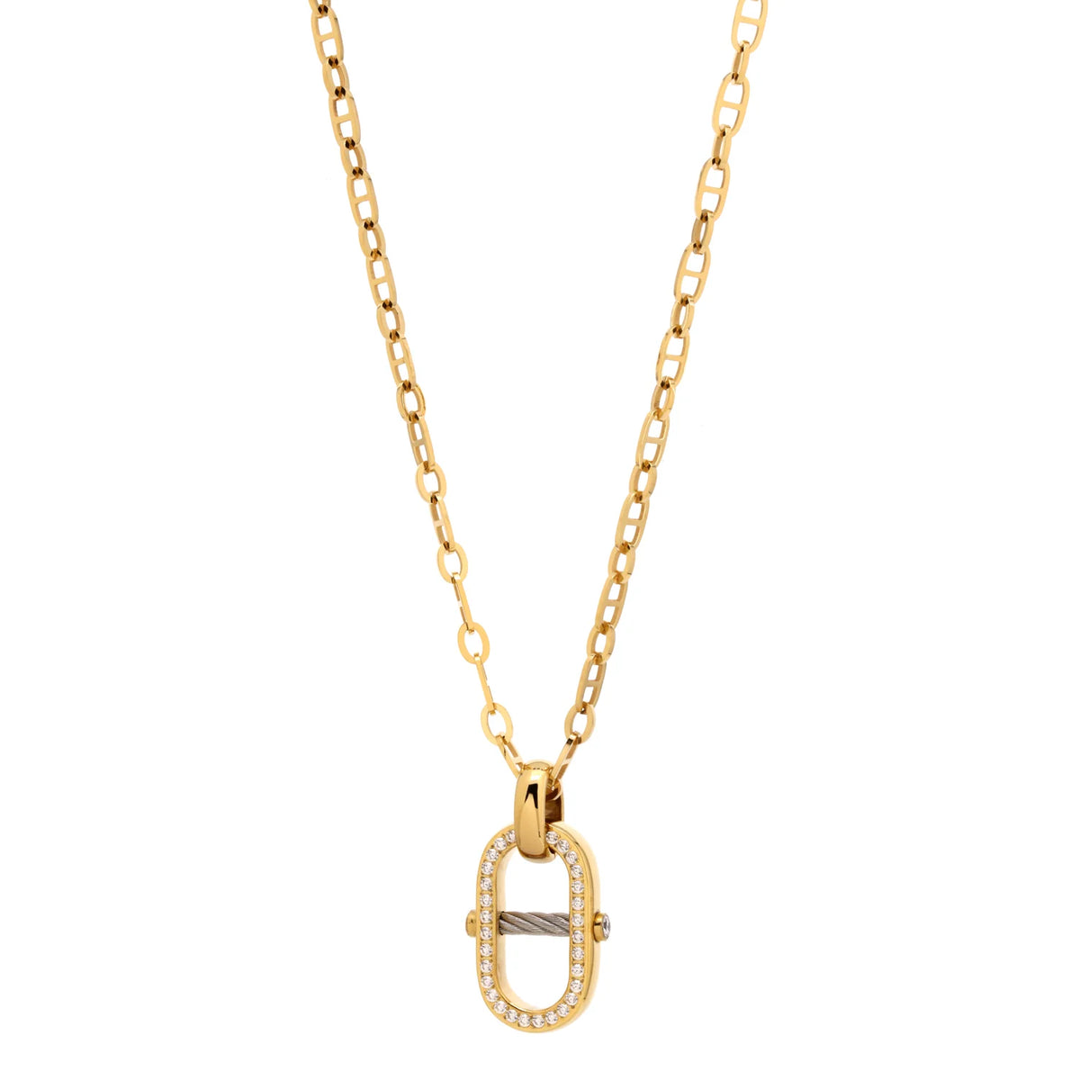 Yellow Gold with 34 Zirconias_Steel