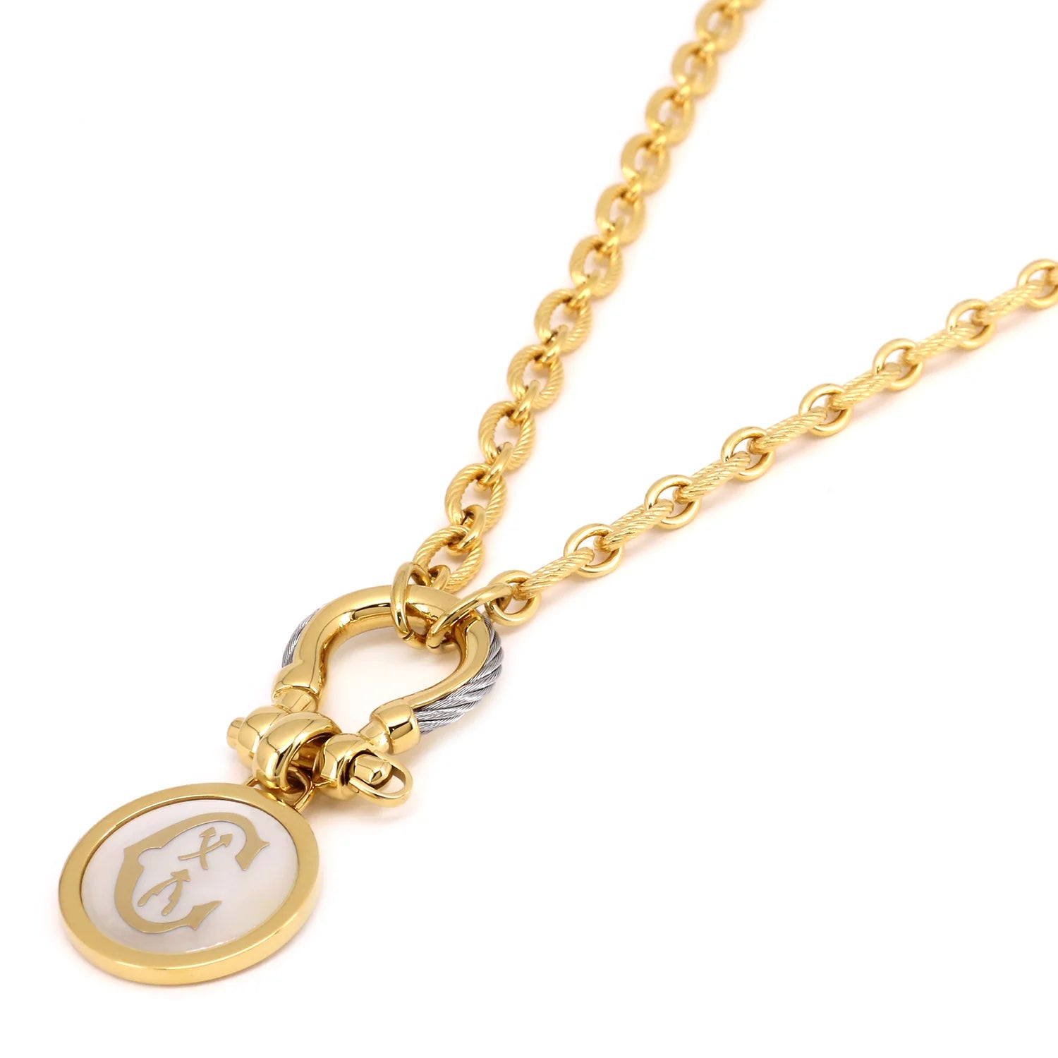 Steel_Yellow Gold with 2 Zirconias_50cm to 55cm