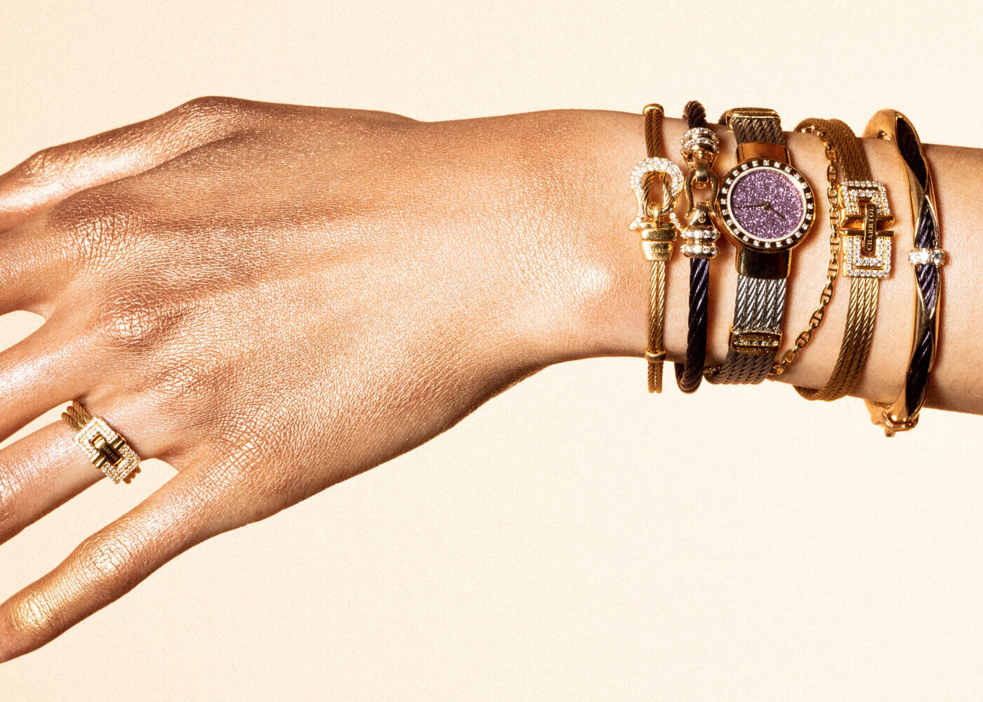 アクセサリー PHILIPPE CHARRIOL Wire bracelet Discover Cable Signature Ibiza Bangle - Charriol.com